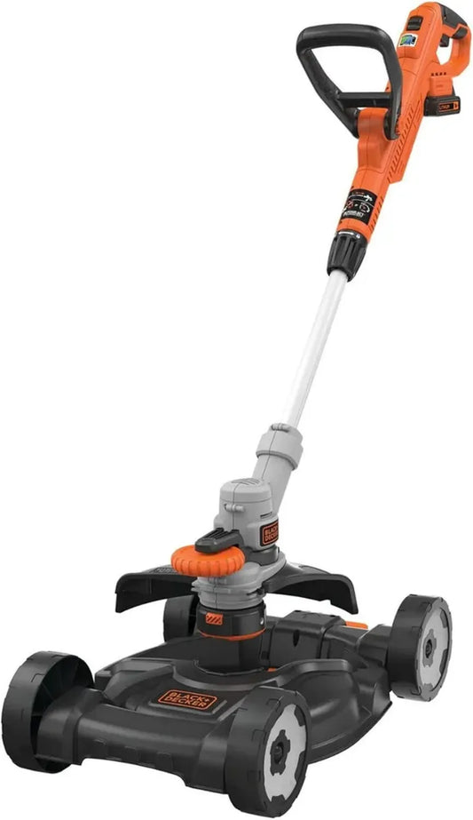 BLACK+DECKER Tagliabordi senza fili 18V 3-in-1, Rasaerba e Bordatore per Giardino, Leggero e Versatile per Piccoli Spazi - STC1820CM-QW