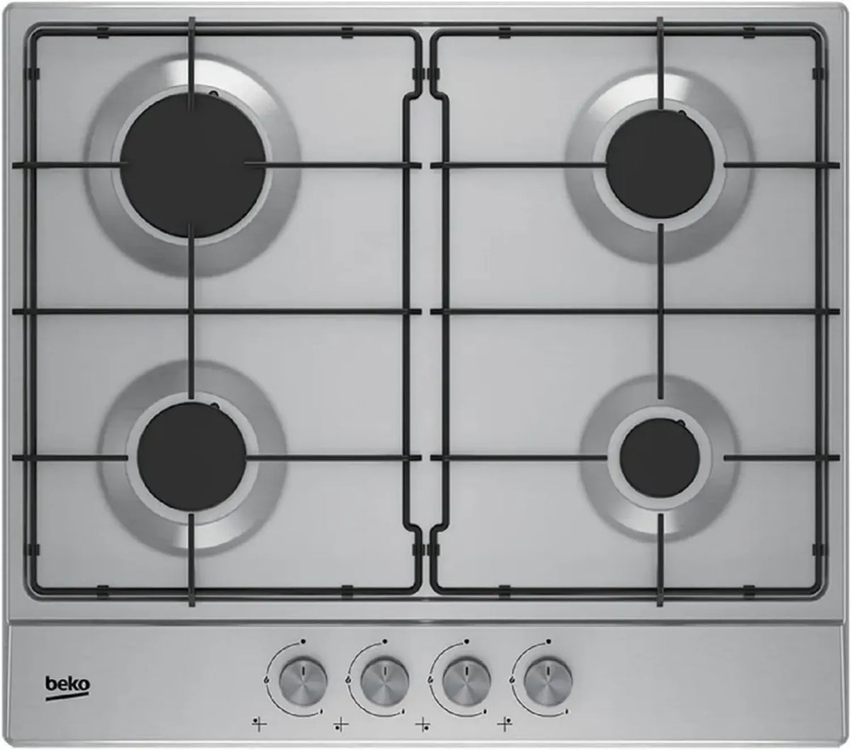 Beko HIAG64223S - Piano cottura a gas 4 fuochi in acciaio inox