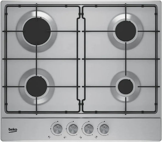 Beko HIAG64223S - Piano cottura a gas 4 fuochi in acciaio inox