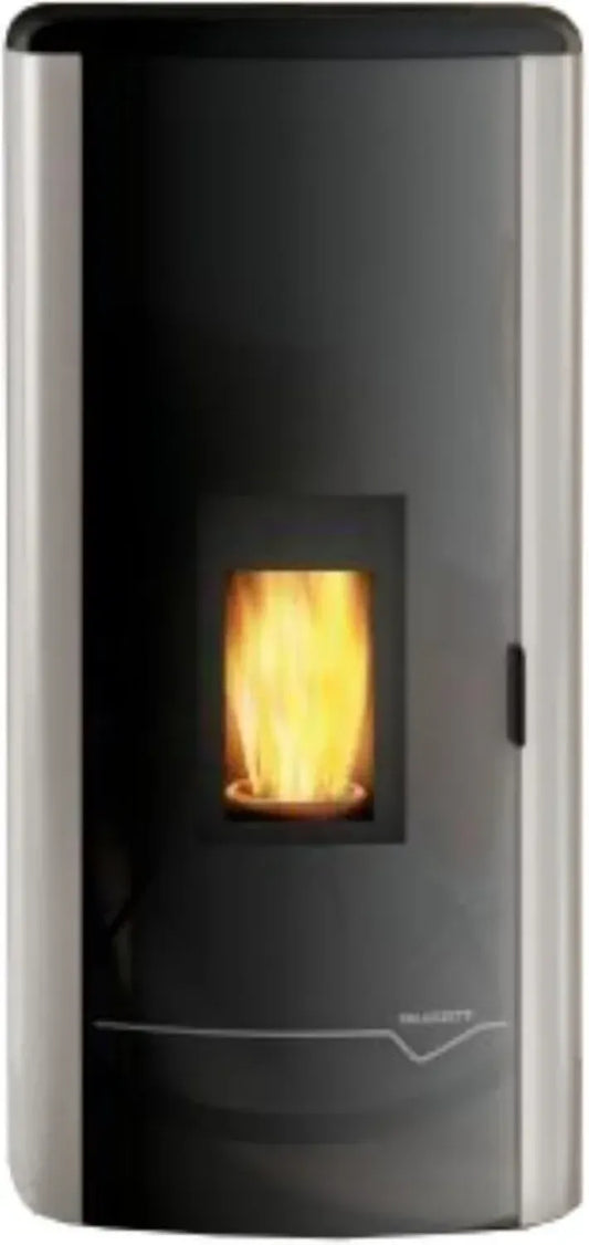 Stufa a Pellet Mirella Bianca Idro 15 kW con Serbatoio 25 kg per Riscaldamento Acqua