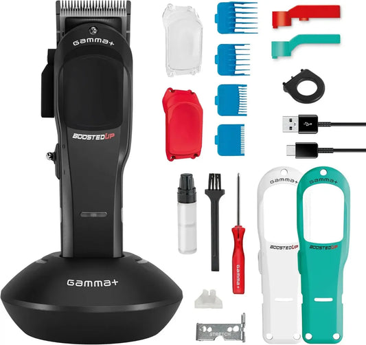 Tagliacapelli Professionale GAMMA+ Boosted UP, Prestazioni Avanzate, Lama Regolabile, 120 Min di Uso Senza Fili, Accessori Inclusi