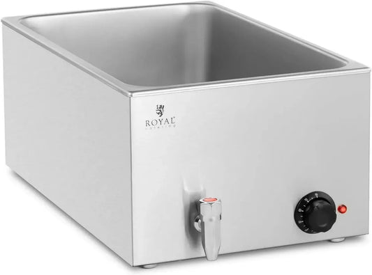 Scaldavivande Professionale 600 W con Rubinetto di Scarico Royal Catering