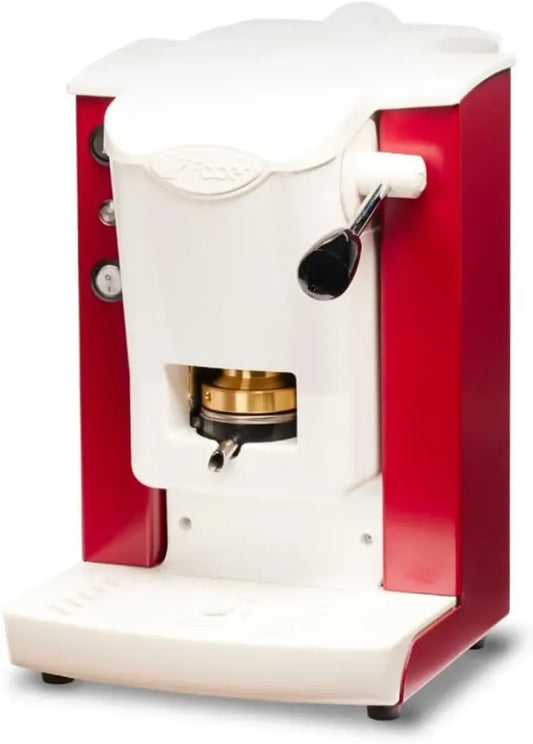 Macchina da caffè Faber Slot Plast, cialde ESE 44mm, Borgogna con dettagli bianchi, pressacialda in ottone
