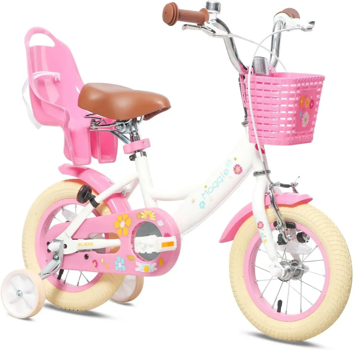 Bicicletta per Bambine 40,6 cm con Cestino e Campanello, Età 2-7 Anni