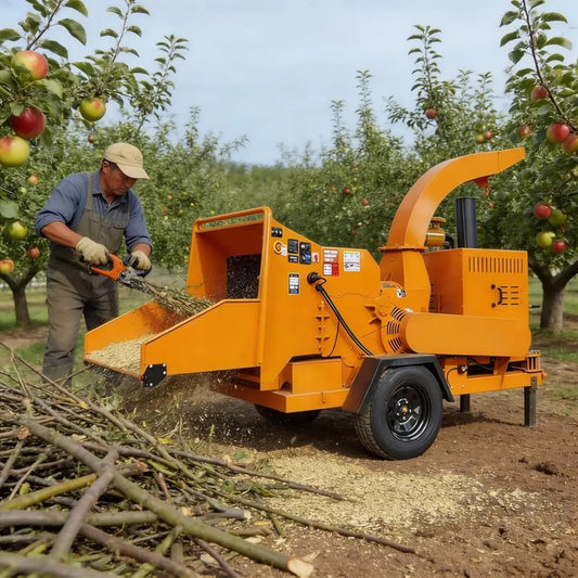 Cippatrice cingolata industriale per terreni difficili con lame in acciaio al manganese