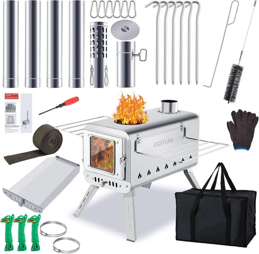 Forno a Legna Portatile Goture per Campeggio con Doppia Combustione