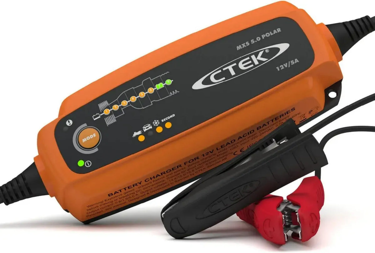 CTEK Caricatore Intelligente per Batterie Auto, Camion e Moto 5A, Capacità 1.2-110Ah, Sicurezza Avanzata