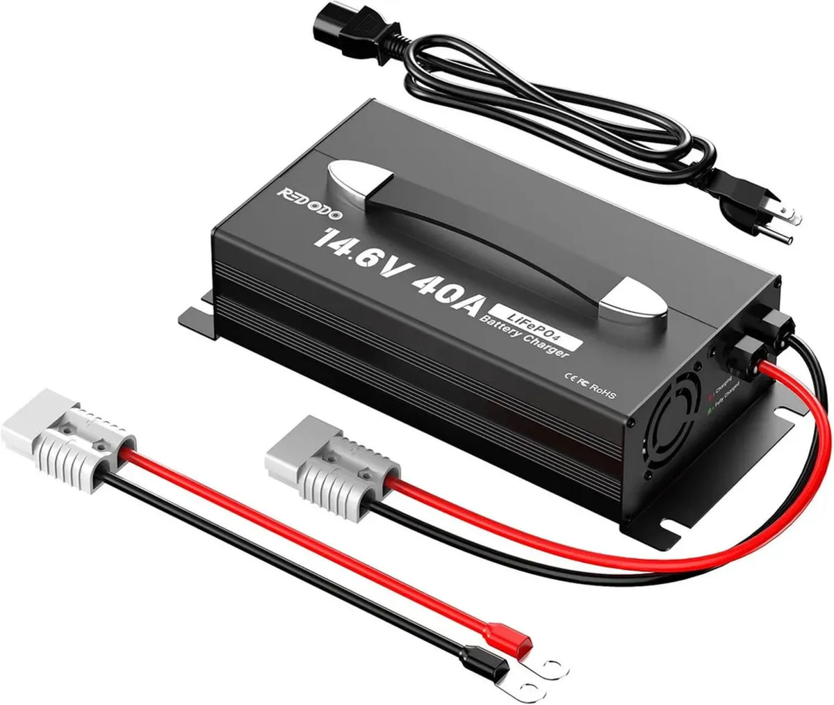 Caricabatterie LiFePO4 40 A Redodo con Display LED e Protezione Completa