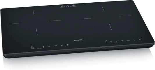 SEVERIN DK 1033 Piano cottura a induzione doppia 3400W, vetroceramica, display touch, nero