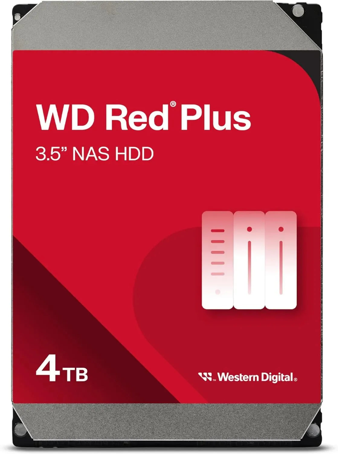 WD Red Plus 4TB Disco Rigido Interno NAS, 3,5', 5400 RPM, SATA 6Gb/s, Cache 256MB