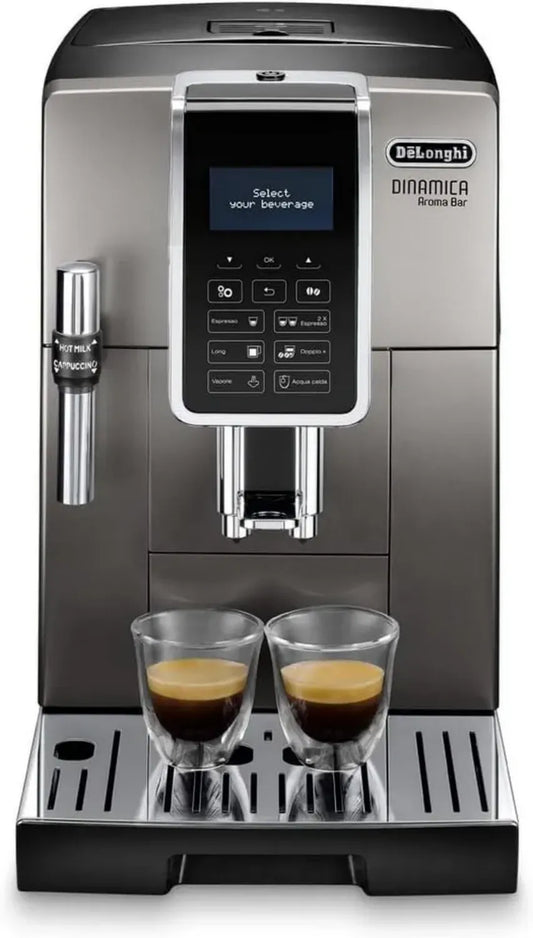 De'Longhi Dinamica ECAM359.37.TB Macchina Caffè Automatica Aroma Bar, Titanio/Nero