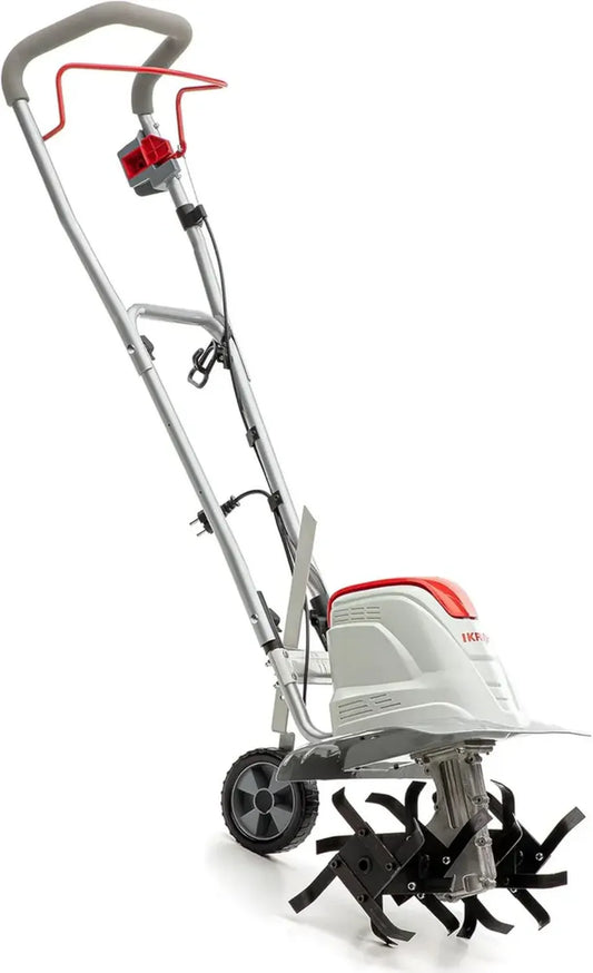 Motozappa Elettrica IKRA FEM 1500, Larghezza Regolabile 17-45 cm, Profondità 23 cm