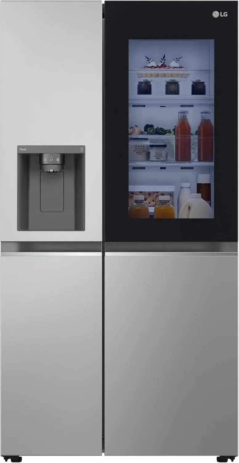 LG Frigorifero Side by Side InstaView 635L, No Frost, Wi-Fi, Dispenser Acqua e Ghiaccio, Silver