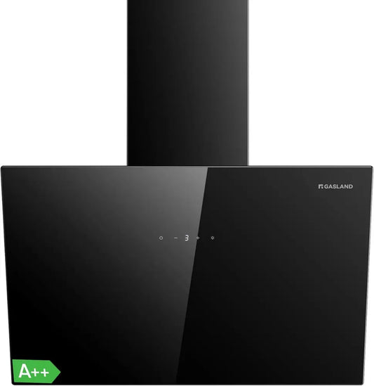 Cappa da Cucina 60cm Gasland Chef con Ricircolo Silenzioso, Efficienza Energetica A++, 577 m³/h, Filtro a Carboni, 9 Velocità, Touch Control, Design in Vetro Nero