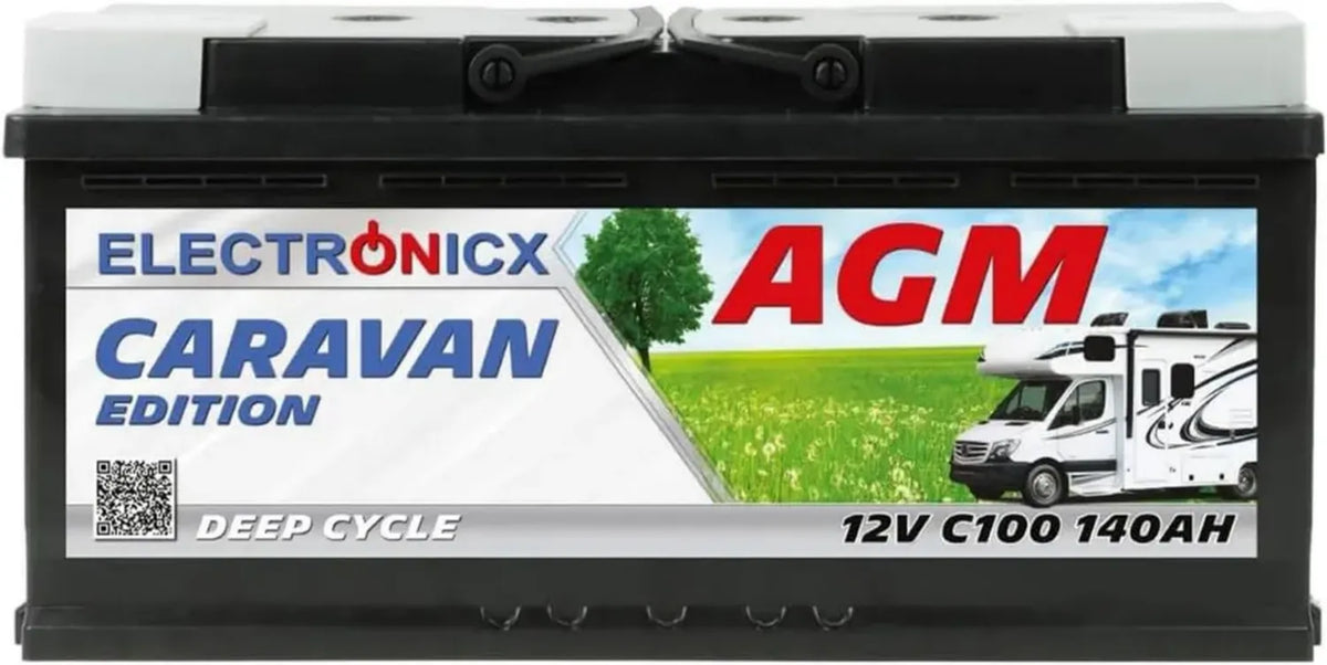 Batteria AGM 140Ah 12V per Camper e Barca - Deep Cycle, Senza Manutenzione