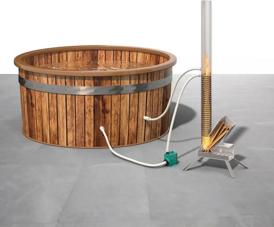 ECOPOOLTECH Riscaldatore a Legna per Piscina, Pompa di Calore in Titanio per Vasche Idromassaggio