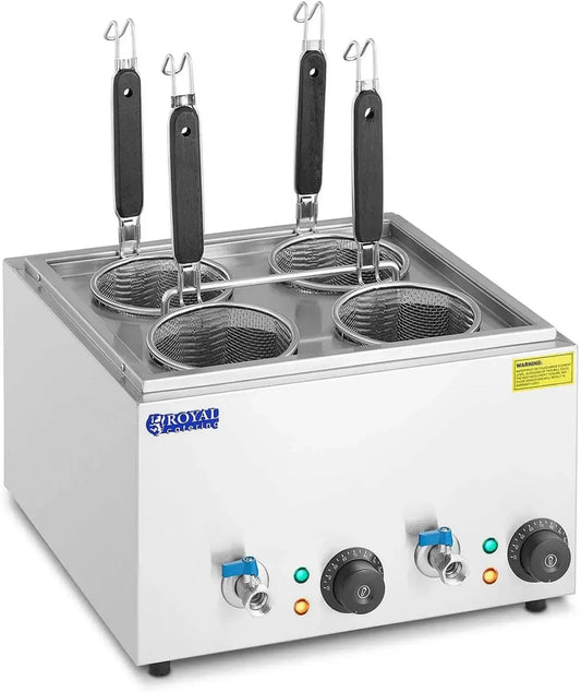 Cuocipasta Elettrico con 4 Cestelli in Acciaio Inox - 3000W, Temperatura Regolabile 30-110°C