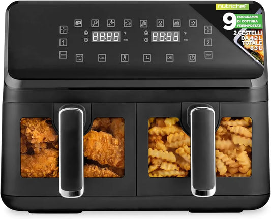 Friggitrice ad Aria Digitale NutriChef con Controllo Automatico, Ideale per Pollo e Dolci