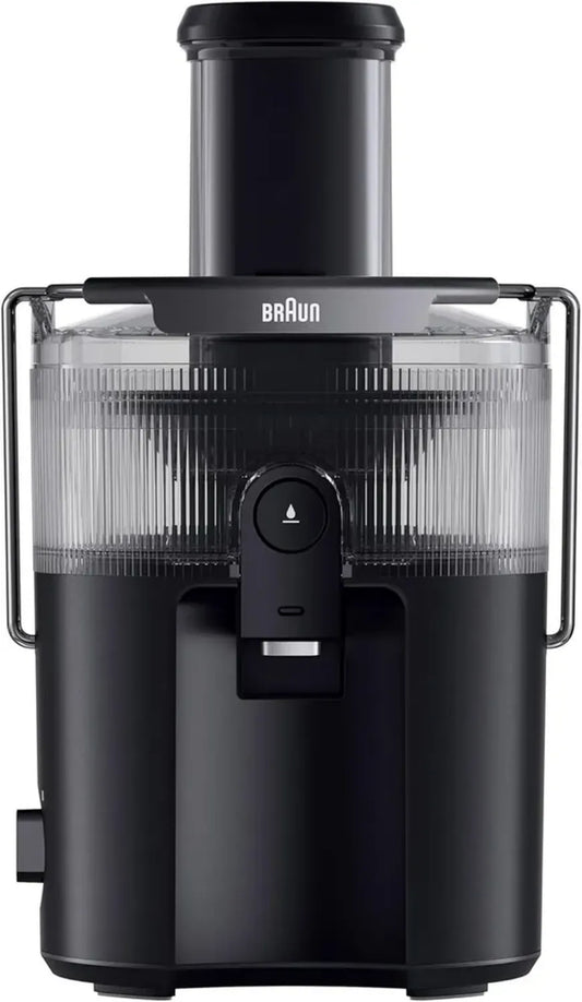 Centrifuga Braun SJ5000 MultiJuice 5, Tecnologia ColdXtract, Tubo 75mm, 1.5L, Sistema Antigoccia, Sicurezza Quadrupla, Filtro Inox, 800W, Nero