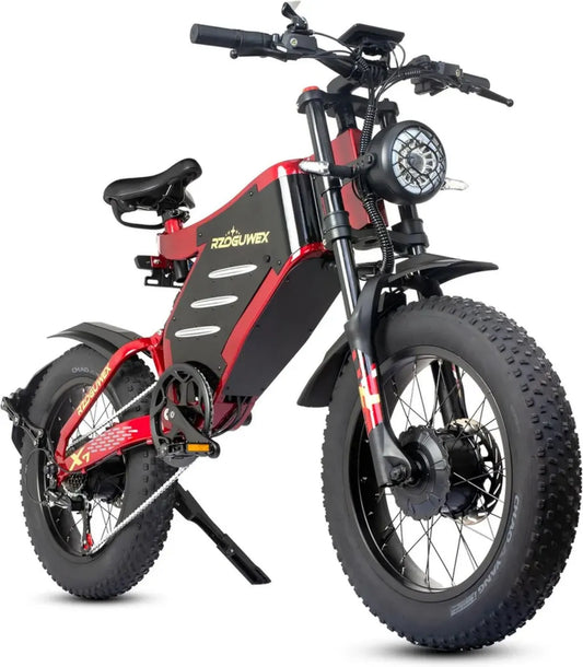Bicicletta Elettrica 20'' Dual Motor, Off-Road per Adulti, Batteria Litio 48V 30Ah, Freni Idraulici