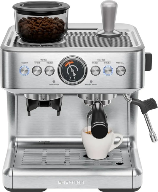 Macchina Espresso 15 Bar con Montalatte e Macinacaffè Integrato