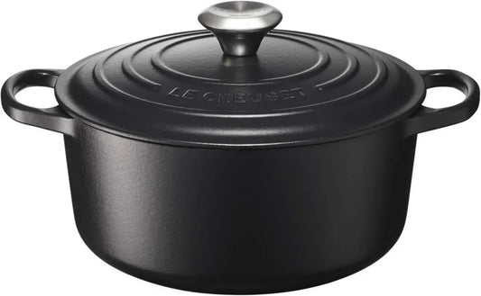 Le Creuset Pentola in Ghisa Smaltata con Coperchio, Ø 24 cm, Nero Opaco