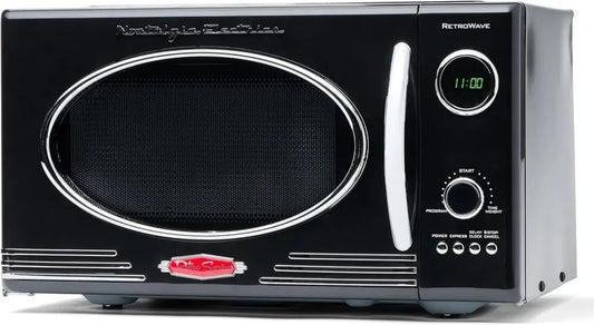 Forno a Microonde Retrò 800W 25L, 12 Programmi, Nero